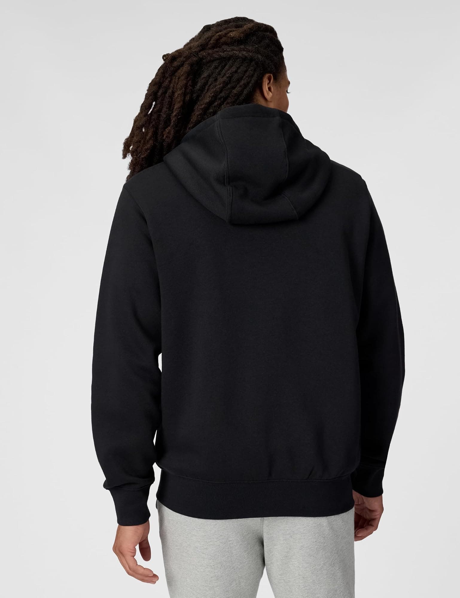 Nike Men's Club Full-zip Fleece Hoodie - Black/Black/White - SM - Thumbnail 4