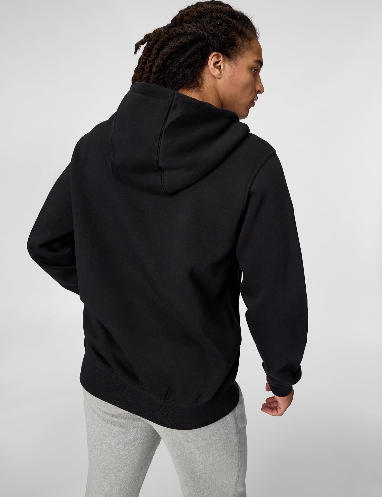 Nike Men's Club Full-zip Fleece Hoodie - Black/Black/White - SM - Thumbnail 6