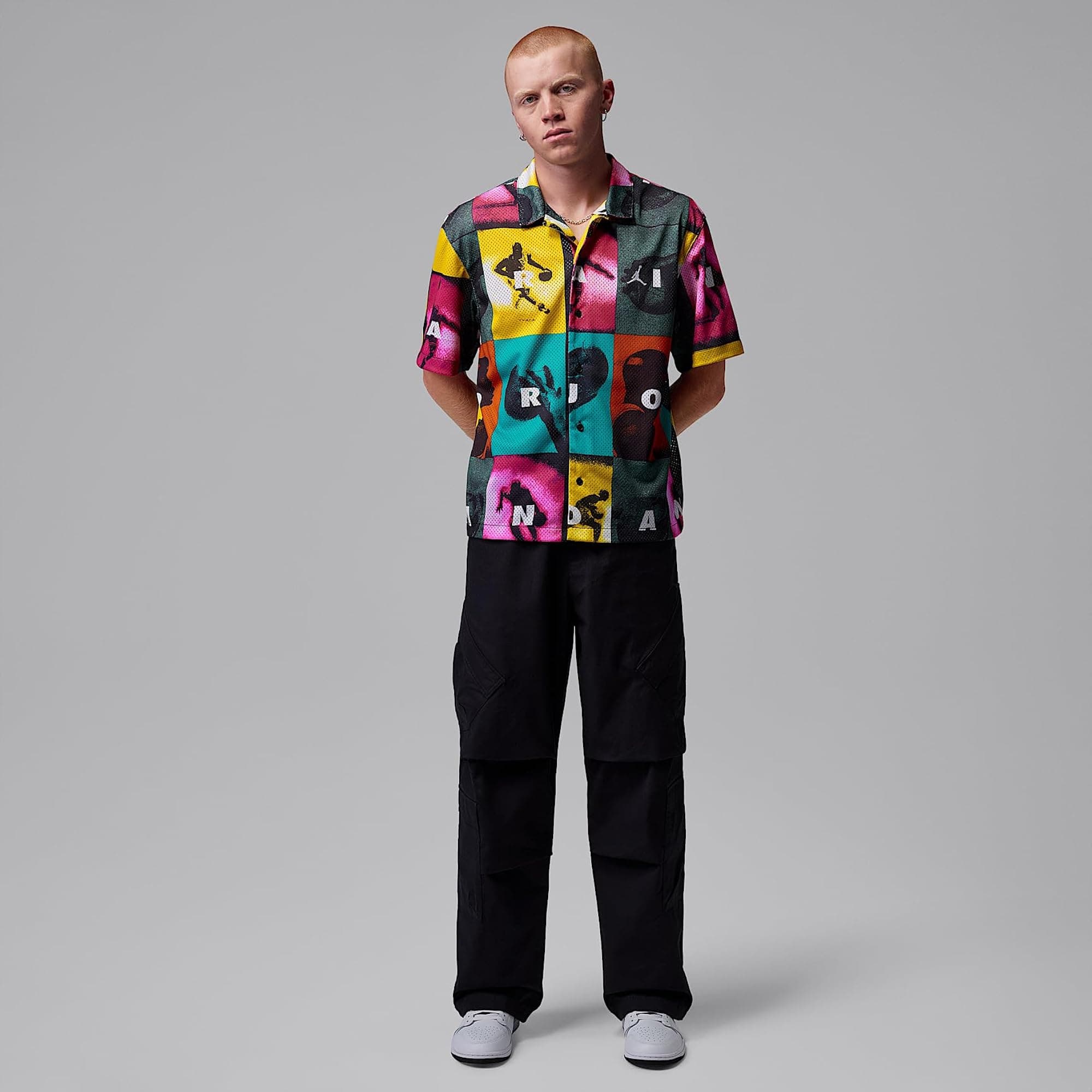 Jordan Brooklyn Men's Graphic Shirt (White/White) - White/White - XLG - Thumbnail 5