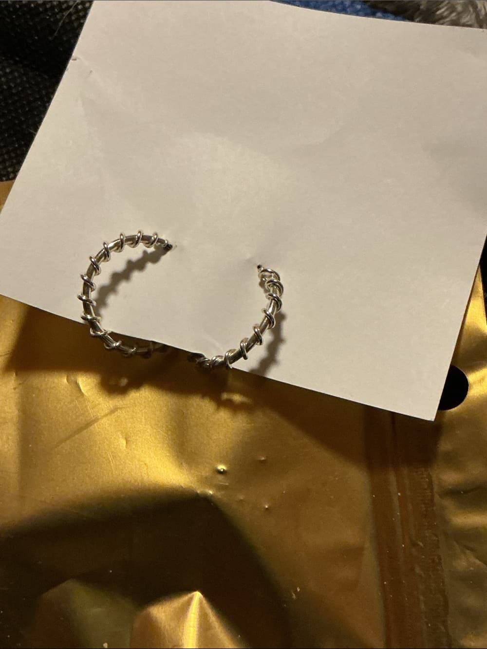 ⭐ Silver Wrapped Wire Hoop Earrings Minimalist Punk Boho Trendy Chic