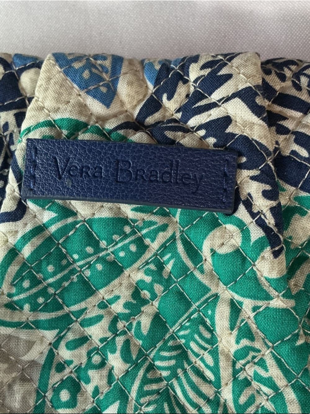 ⭐ Vera Bradley Blue Green Floral Quilted Crossbody Messenger Bag