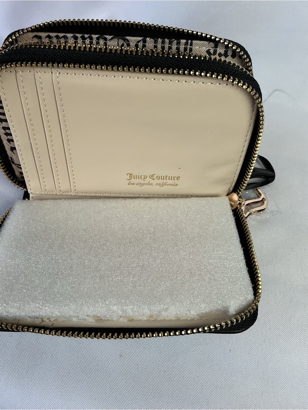 ★ NWT Juicy Couture Double Zip Around Wallet Black Embossed Logo - Thumbnail 7