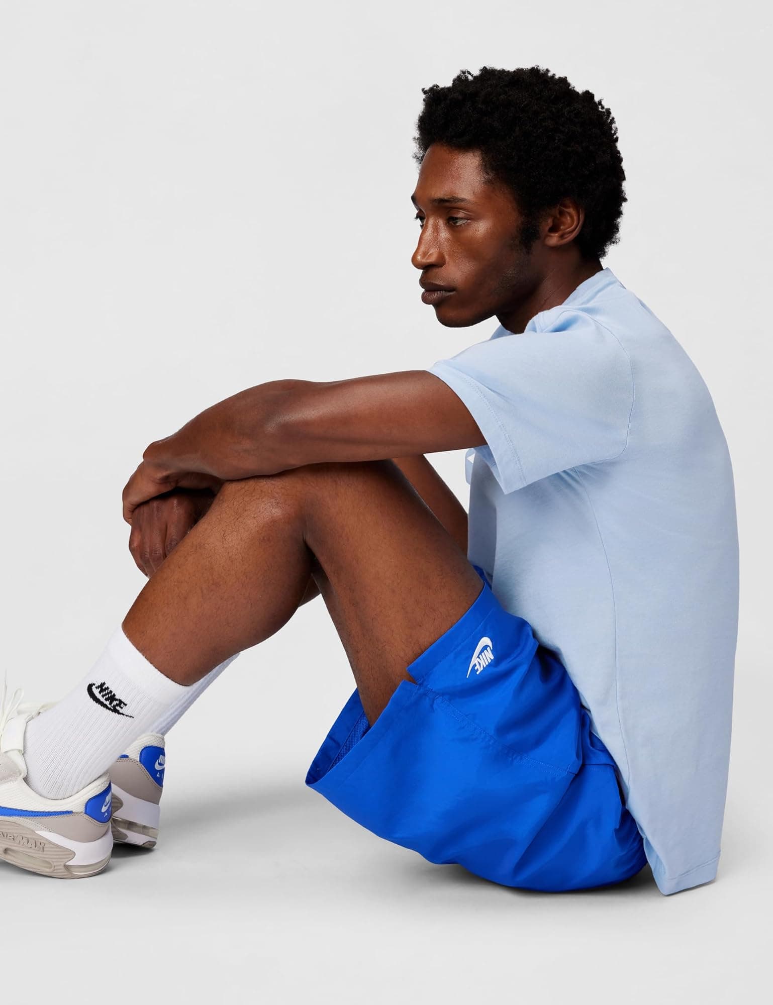 Nike Men's Club Woven Flow Shorts - Game Royal/White - SM - Thumbnail 5