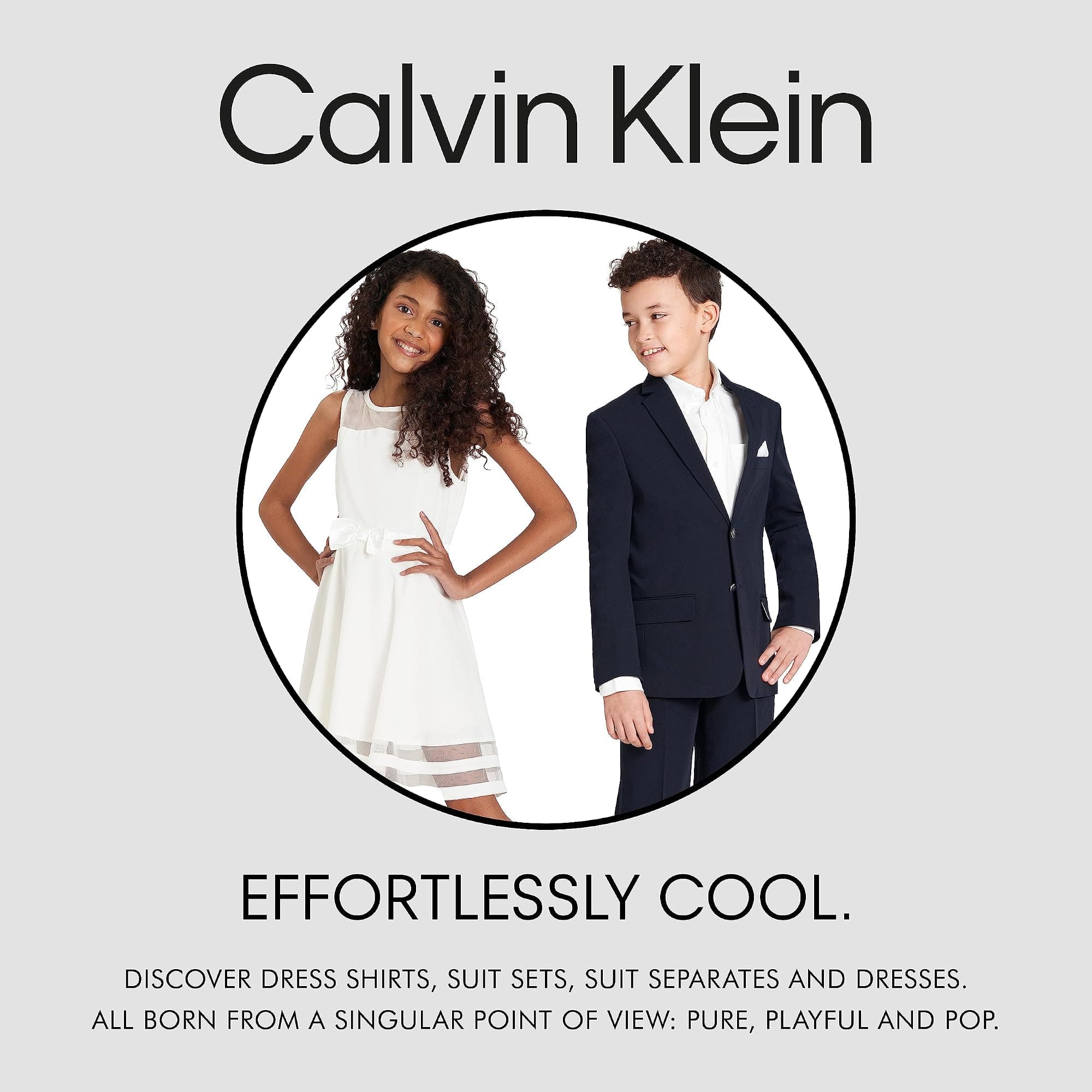 Calvin Klein Boys Flat-Front Bi-Stretch Dress Pant, Straight Leg Fit, Belt Loops - Thumbnail 6