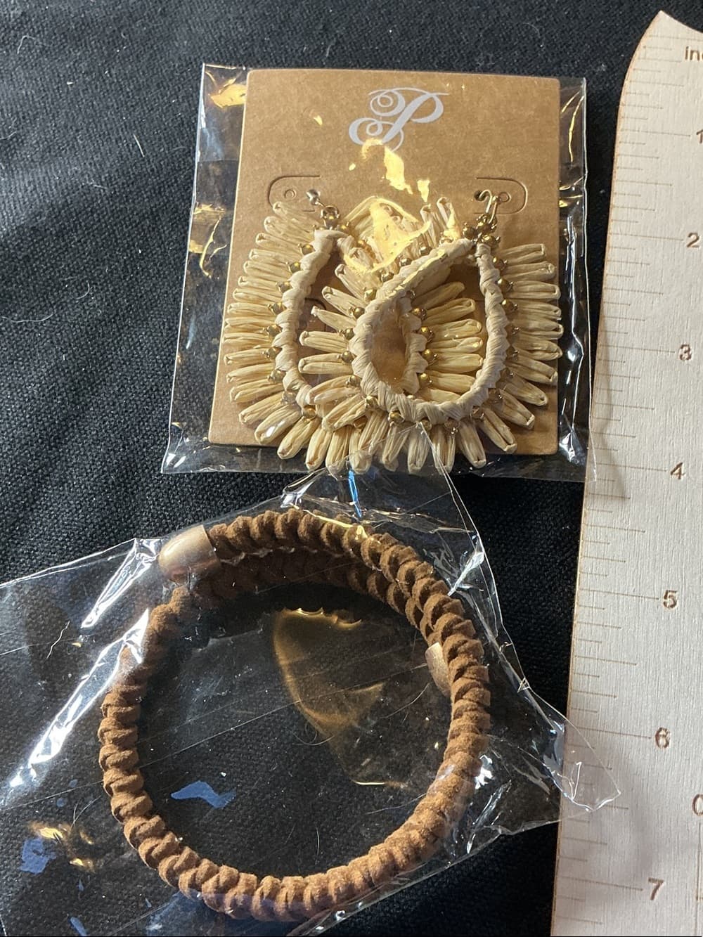 ★ Boho Raffia Earrings & Wood Bead Bracelet Bundle - Thumbnail 5