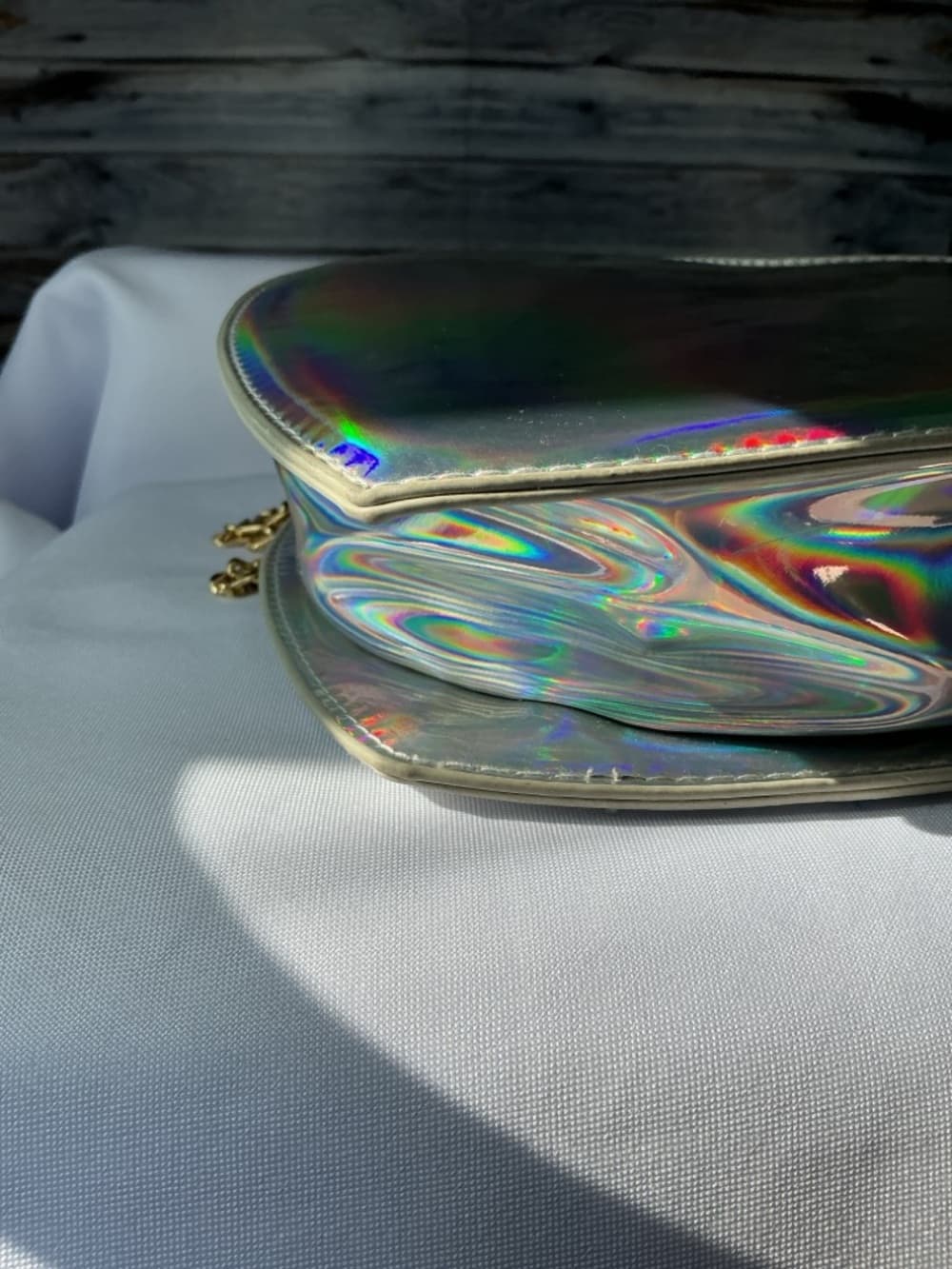 ⭐ Heart Breaker Holographic Heart Crossbody Chain Strap Statement Purse - Thumbnail 6