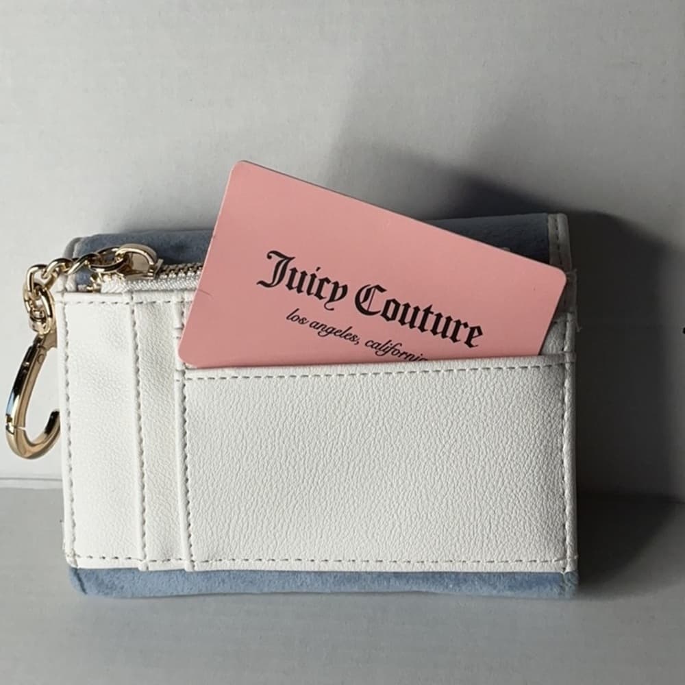 ★ Juicy Couture Royal Velour Wallet Blue Crown Rhinestone Y2K - Thumbnail 6