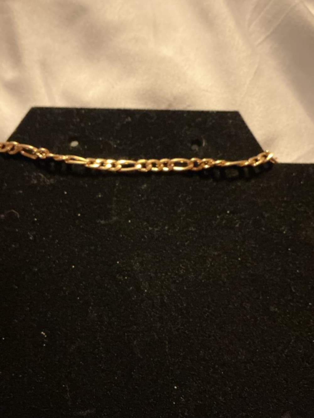 Classic Figaro Link Bracelet Gold Tone Adjustable