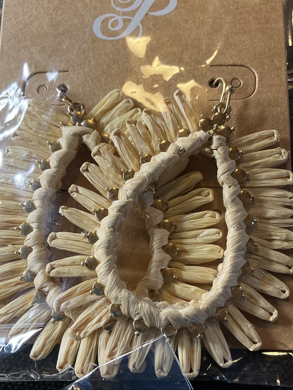 ★ Boho Raffia Earrings & Wood Bead Bracelet Bundle - Thumbnail 2