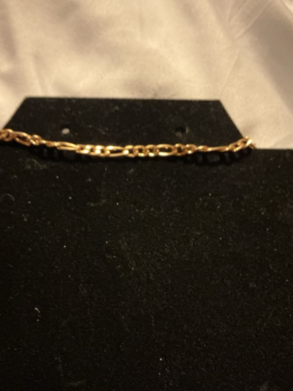Classic Figaro Link Bracelet Gold Tone Adjustable - Thumbnail 2