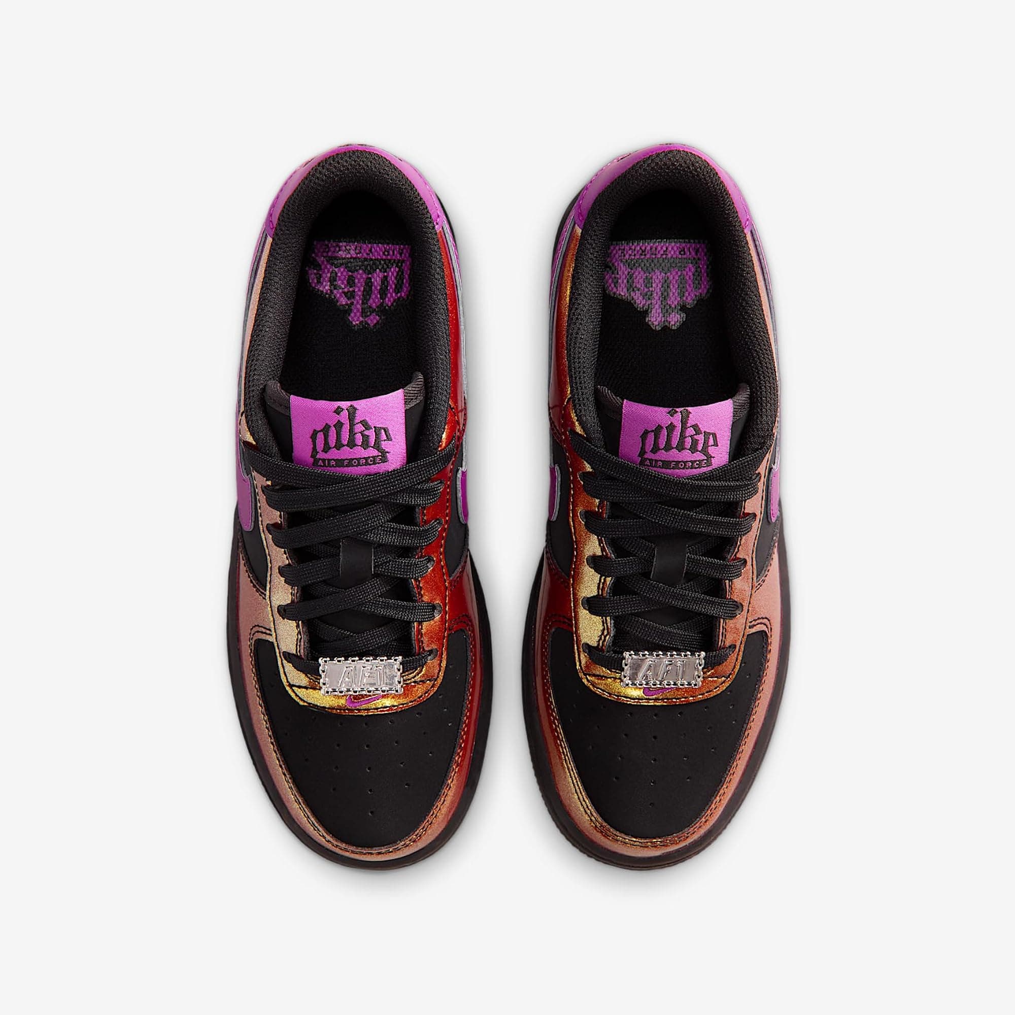 Nike Air Force 1 LV8 Big Kids' Shoes (Black/Bold Berry) - Black/Bold Berry - 5.5 - Thumbnail 4