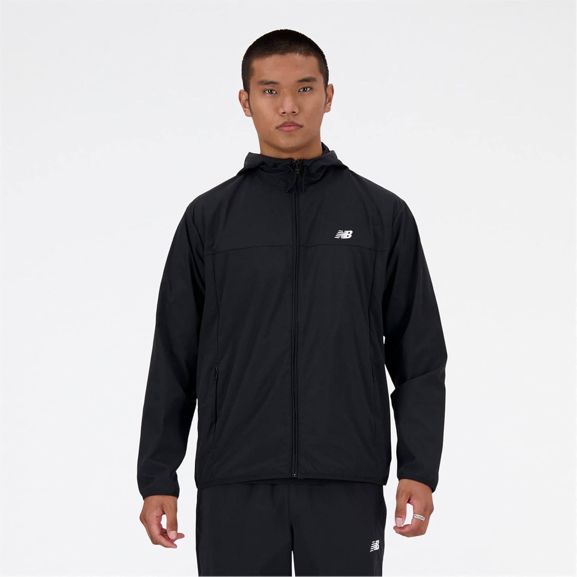 Men's New Balance Athletics Woven Jacket - Black - LG - Thumbnail 3