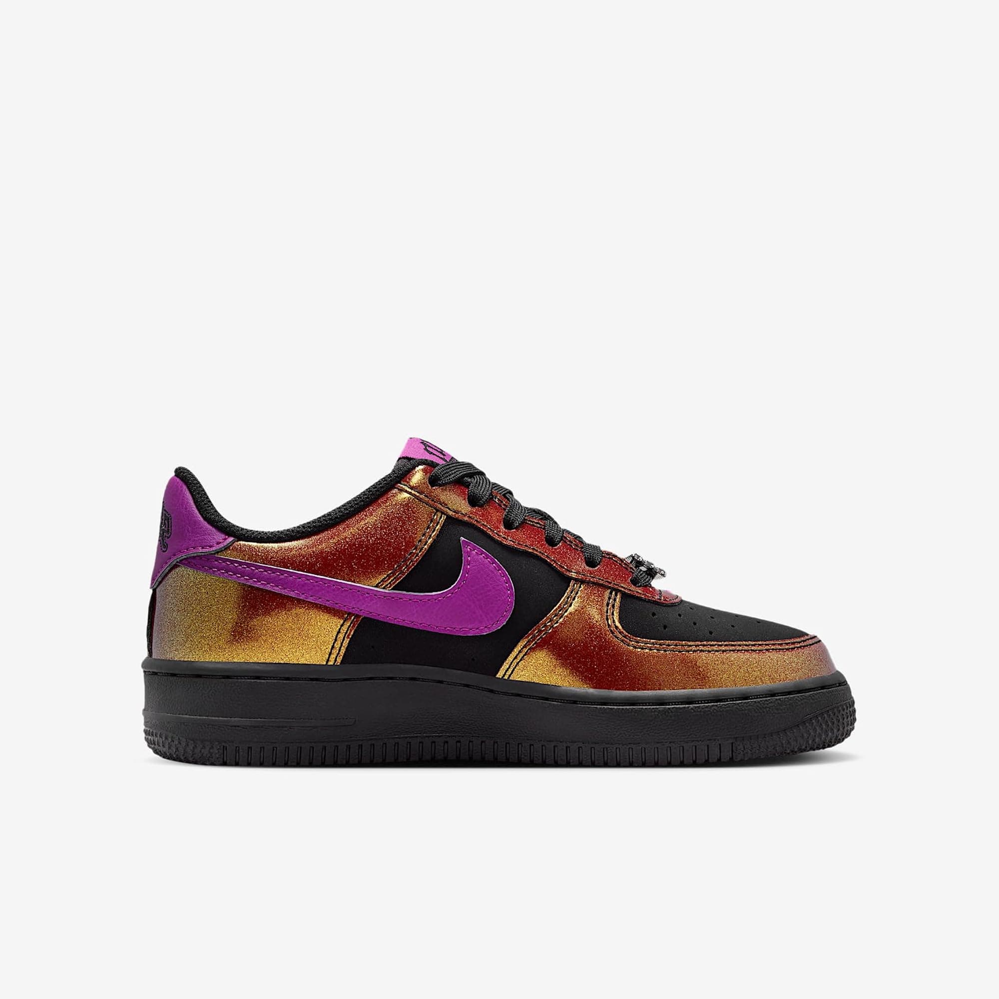 Nike Air Force 1 LV8 Big Kids' Shoes (Black/Bold Berry) - Black/Bold Berry - 5.5 - Thumbnail 3
