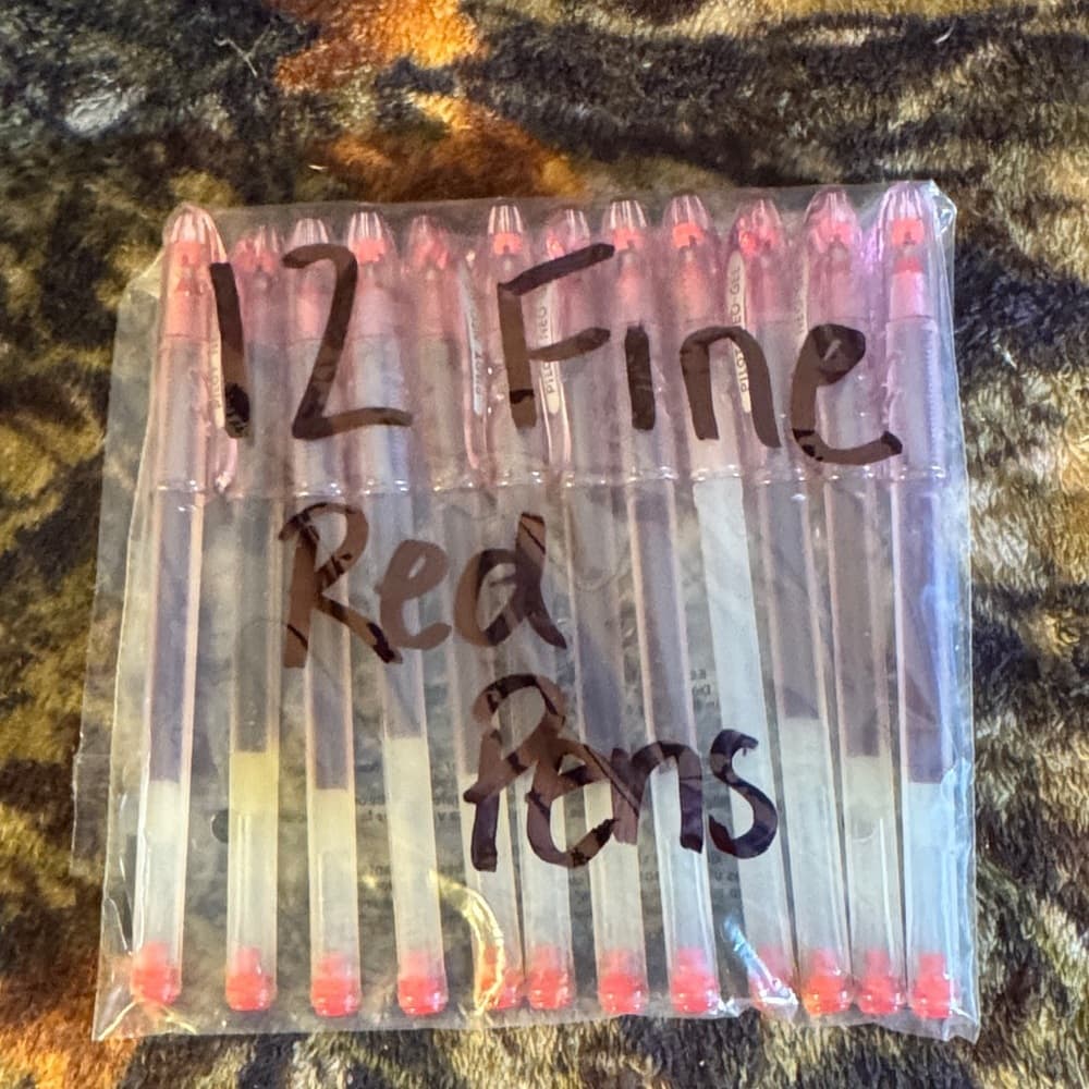 ★ Red Gel Pens Pack of 12 Smooth Writing Fine Point Office School - Thumbnail 7