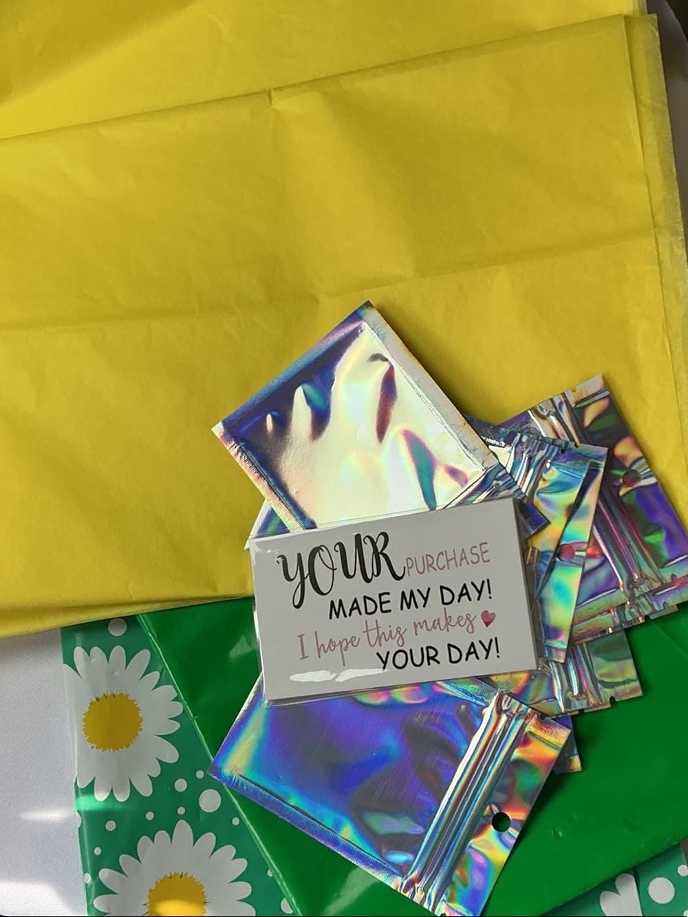 ⭐️ Daisy Shipping Bundle Poly Mailers Bags Tissue Thank You Cards - Thumbnail 2