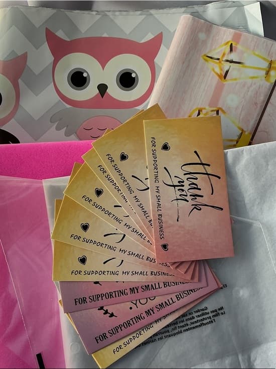 ⭐ Pink Owl Reseller Shipping Bundle Poly Mailers Cards & Packaging - Thumbnail 2