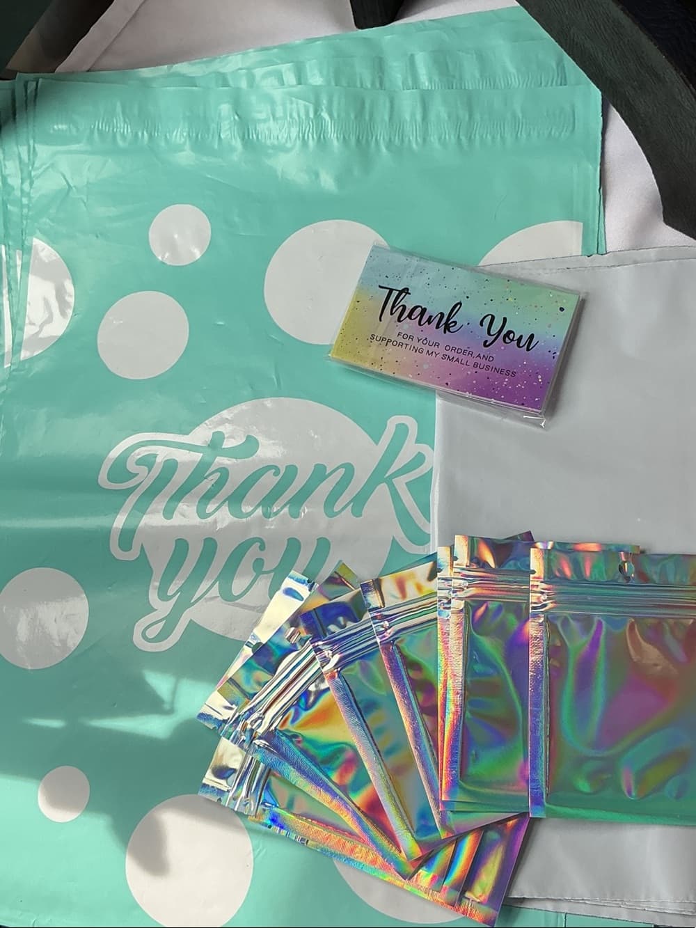 ⭐️ Teal Shipping Bundle Poly Mailers Tissue Bags Thank You Cards Kit