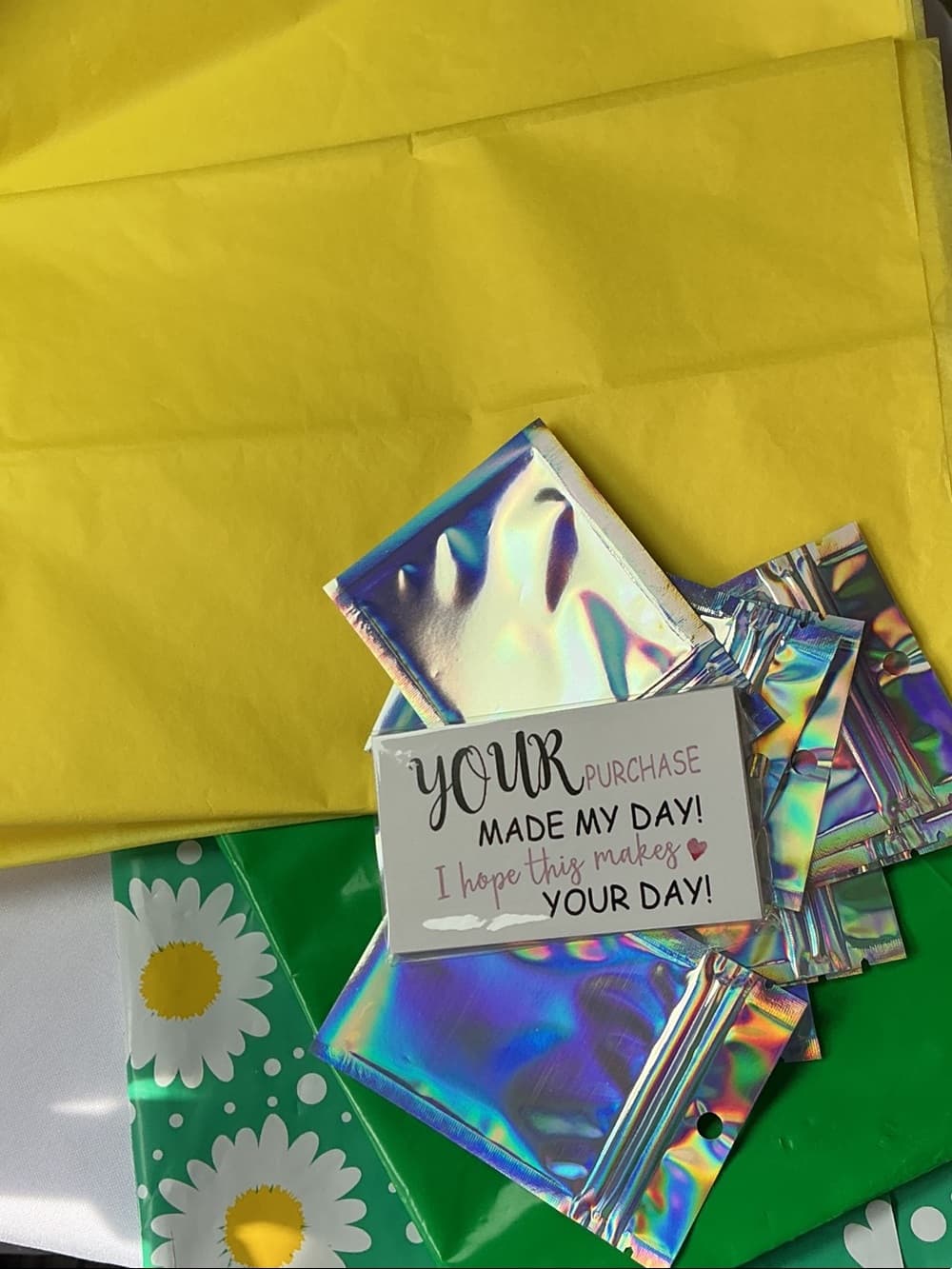 ⭐️ Daisy Shipping Bundle Poly Mailers Bags Tissue Thank You Cards
