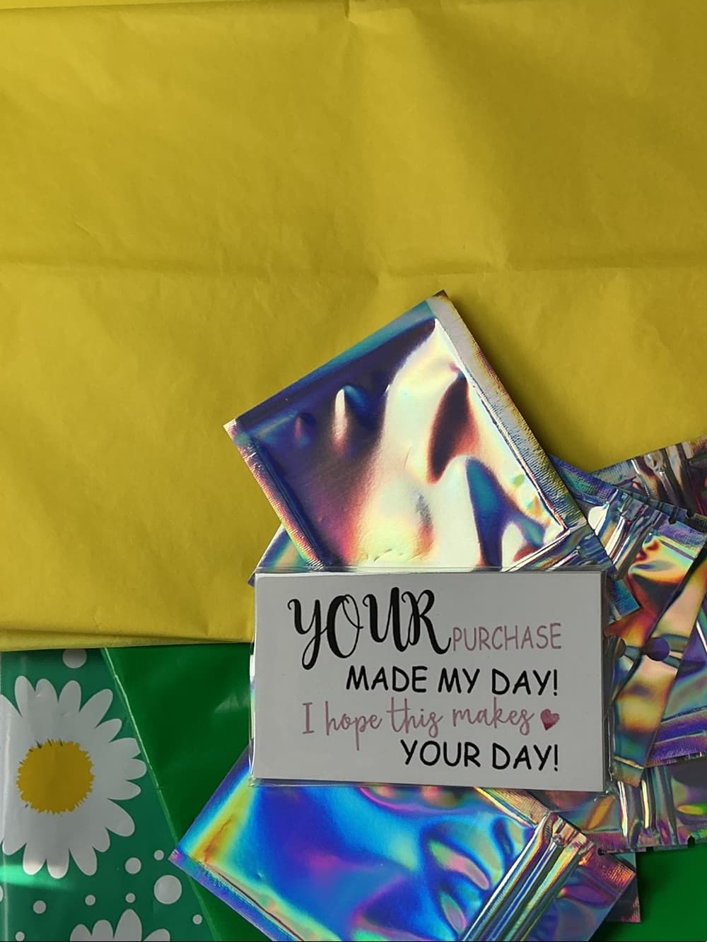 ⭐️ Daisy Shipping Bundle Poly Mailers Bags Tissue Thank You Cards - Thumbnail 3