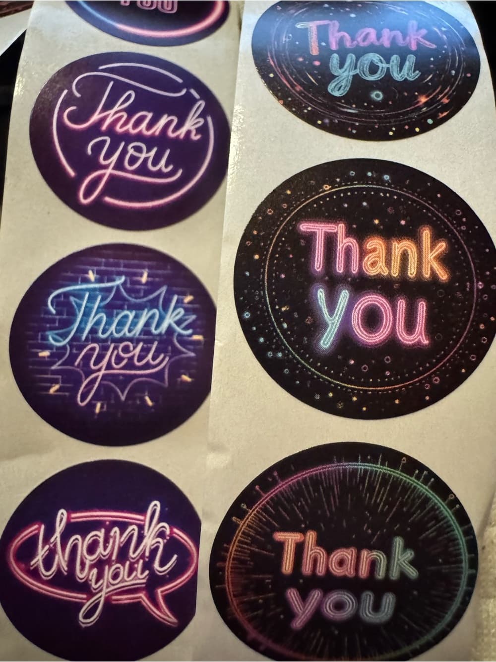★ 40 Galaxy Thank You Stickers Holographic Packaging Labels