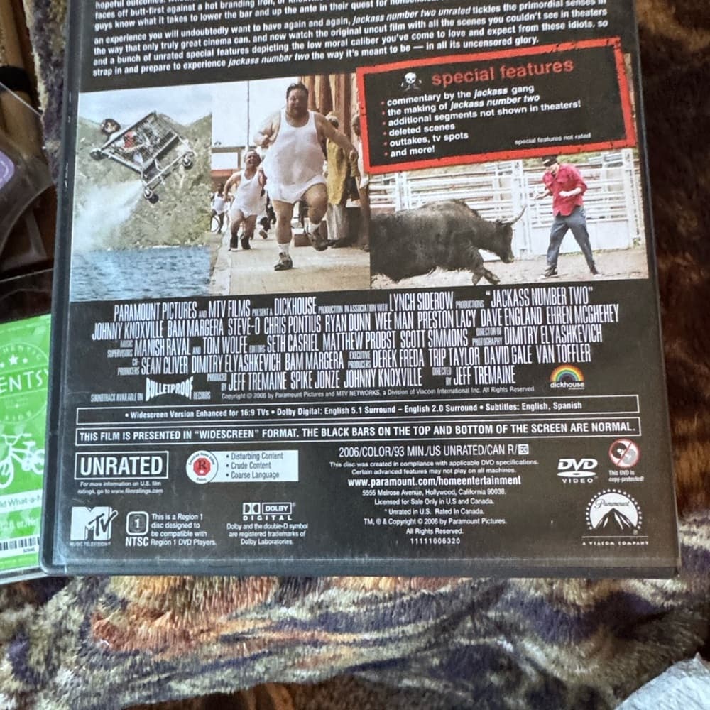 ★ Jackass Number Two Unrated DVD Movie Comedy MTV Collectible - Thumbnail 4