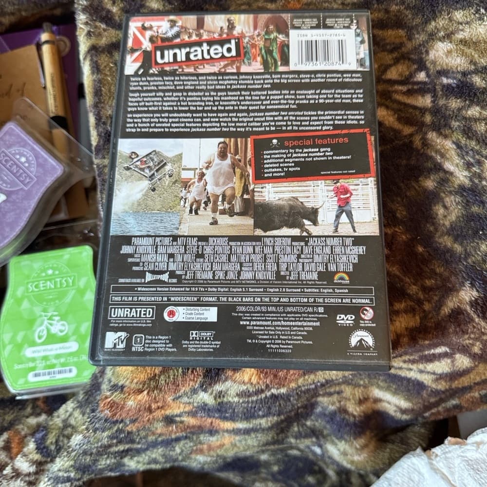 ★ Jackass Number Two Unrated DVD Movie Comedy MTV Collectible