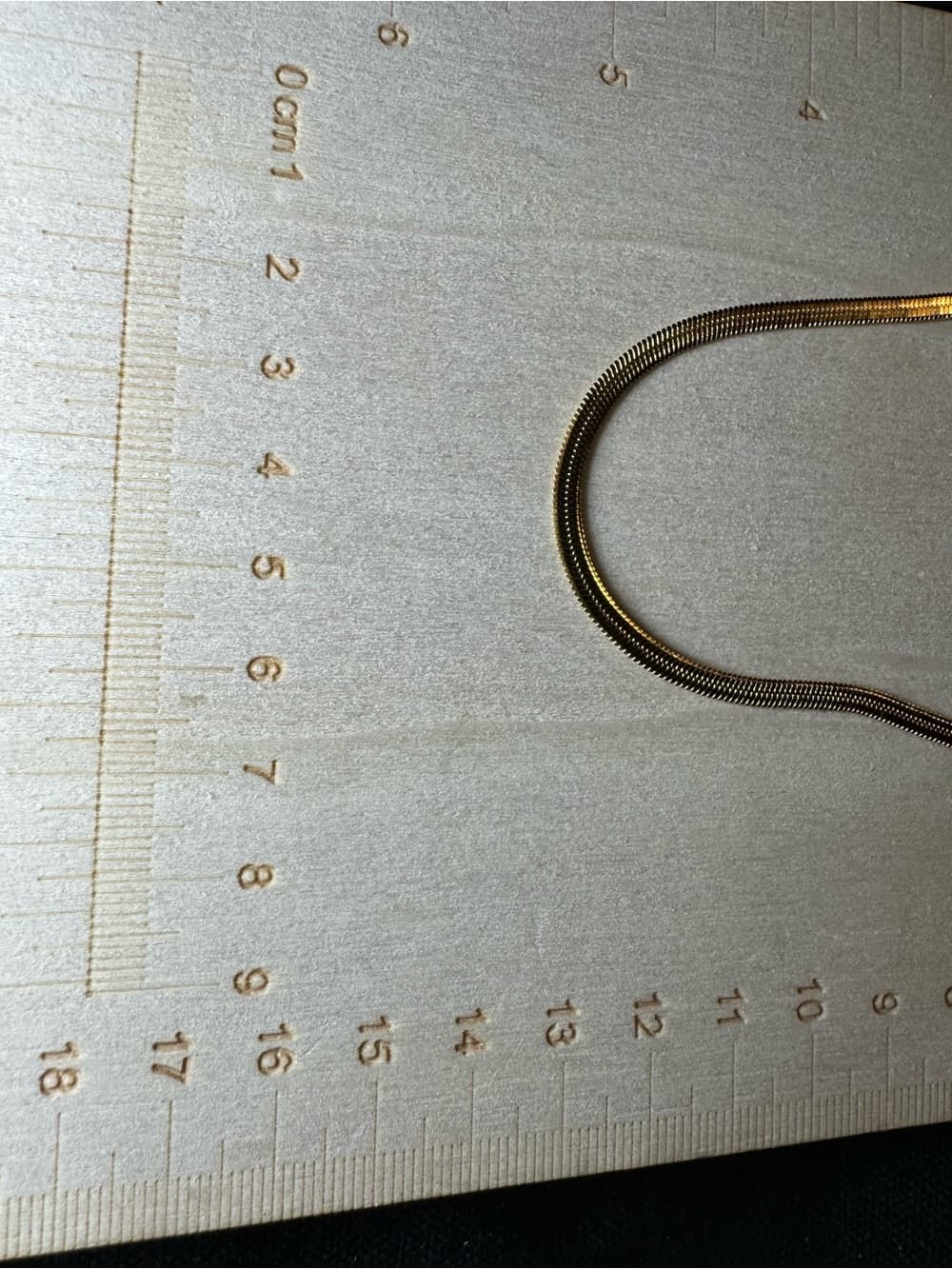 ★ Gold Tone Herringbone Snake Chain Necklace Minimalist Layering Chain - Thumbnail 5