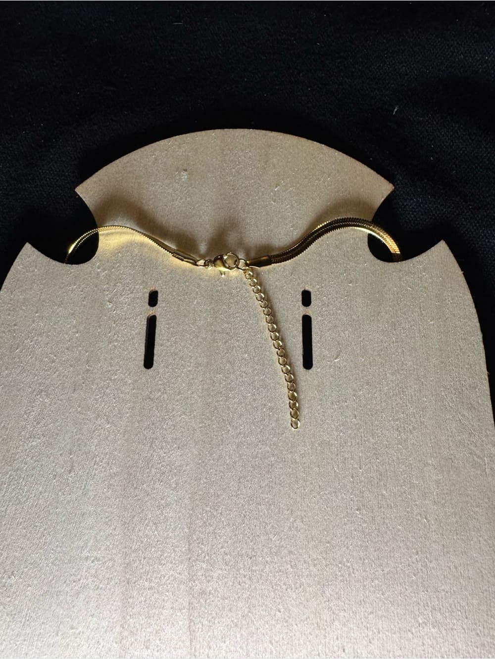 ★ Gold Tone Herringbone Snake Chain Necklace Minimalist Layering Chain - Thumbnail 3