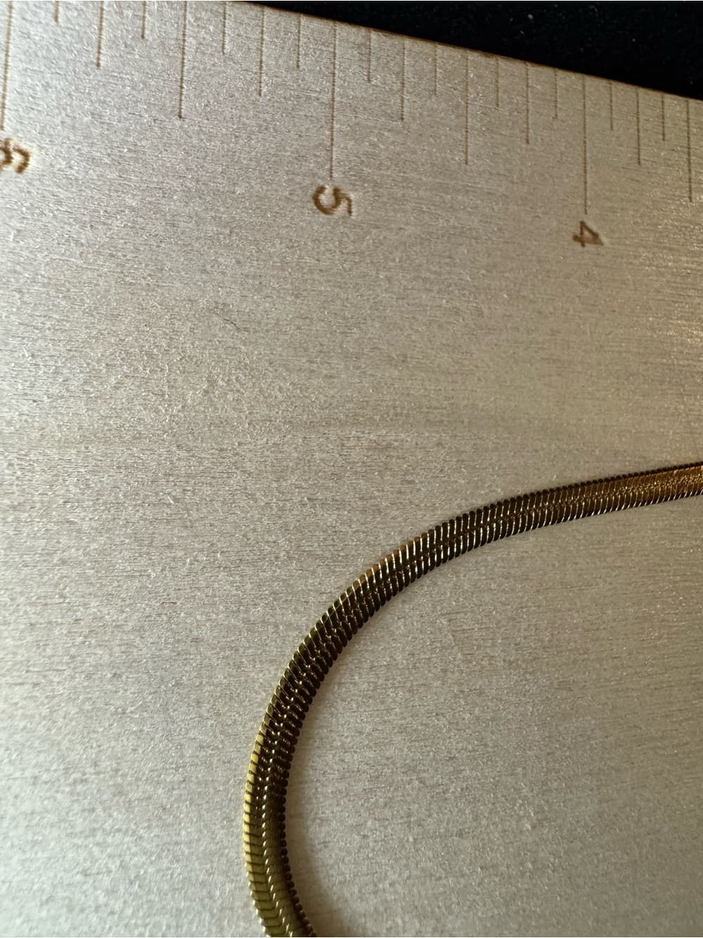 ★ Gold Tone Herringbone Snake Chain Necklace Minimalist Layering Chain - Thumbnail 4