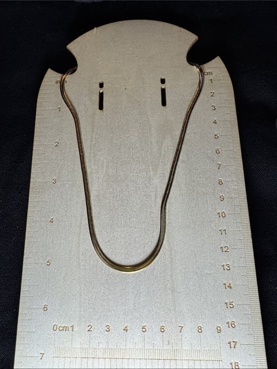 ★ Gold Tone Herringbone Snake Chain Necklace Minimalist Layering Chain - Thumbnail 7