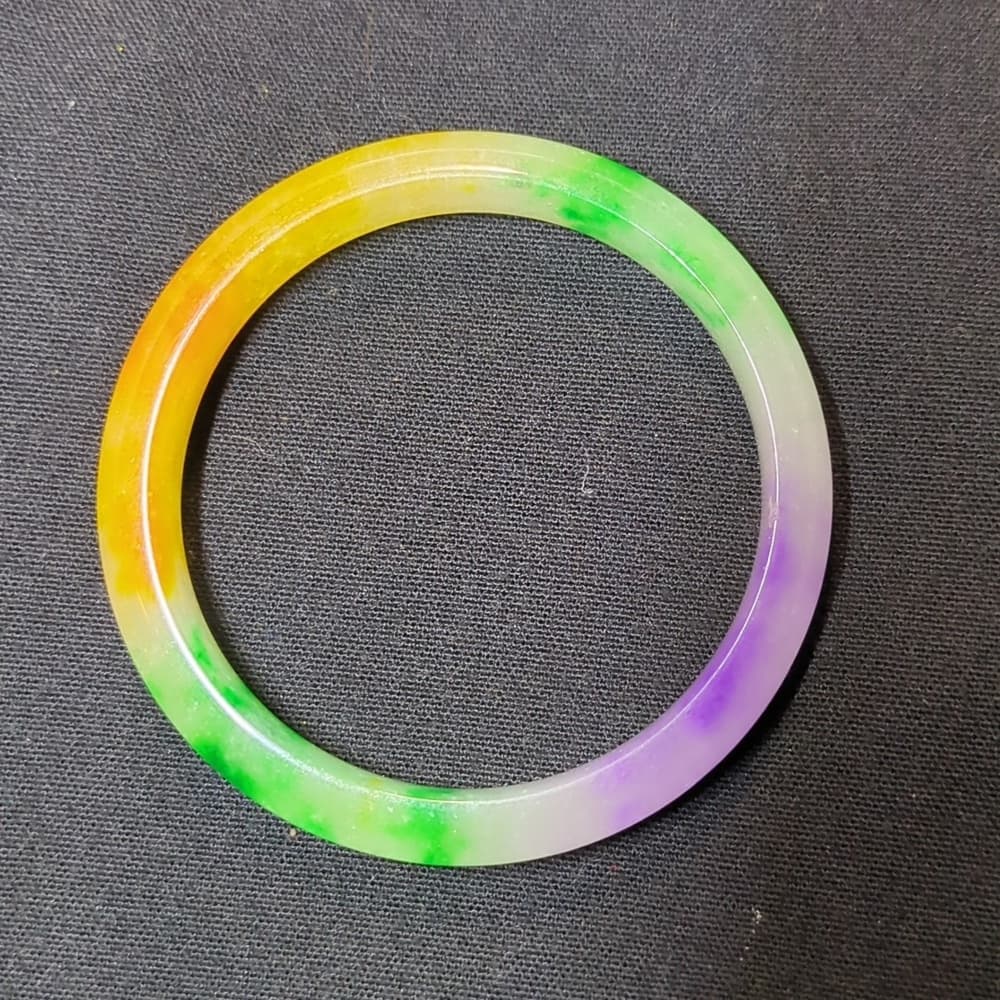 Multicolor Jade Style Bangle Bracelet Green Purple Yellow Gift Box - Thumbnail 2
