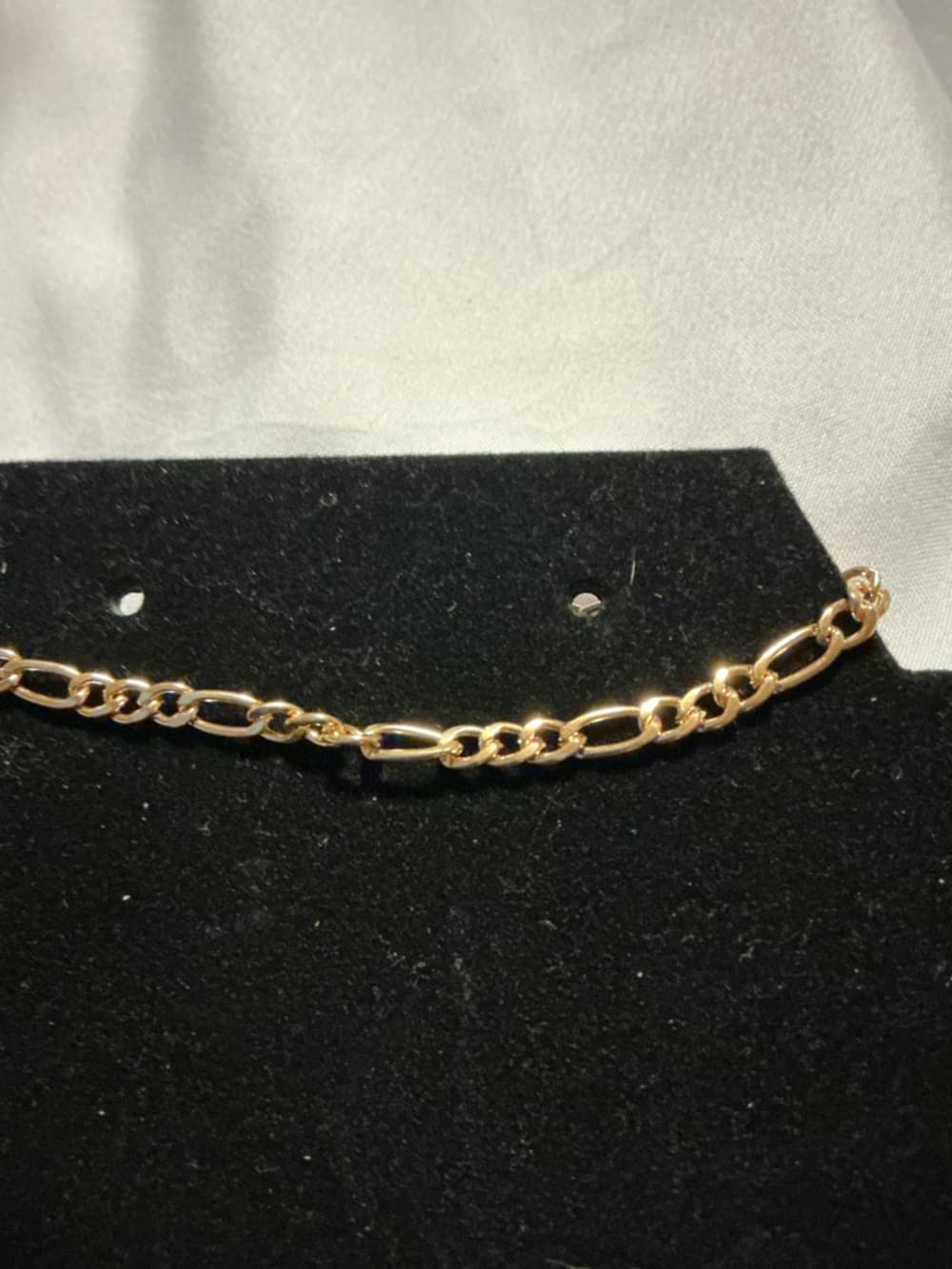 Gold Tone Figaro Chain Bracelet Classic Link Minimalist Trendy