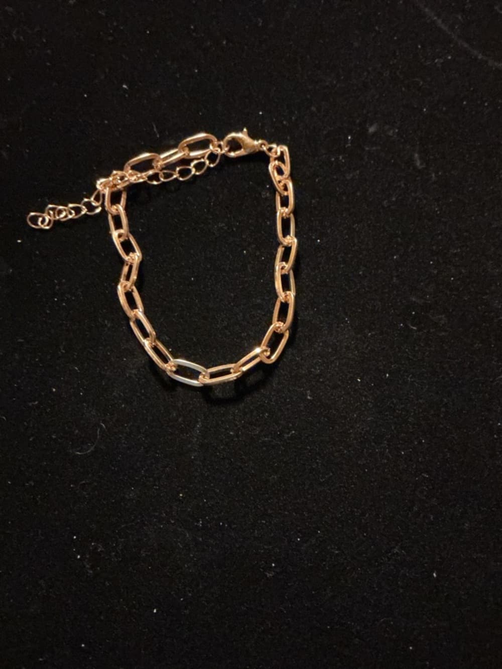 Gold Tone Paperclip Chain Bracelet Adjustable - Thumbnail 4
