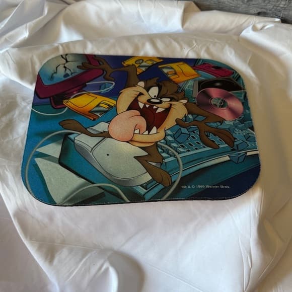 ★ Vintage 1999 Taz Mouse Pad Warner Bros Looney Tunes Desk Accessory - Thumbnail 8