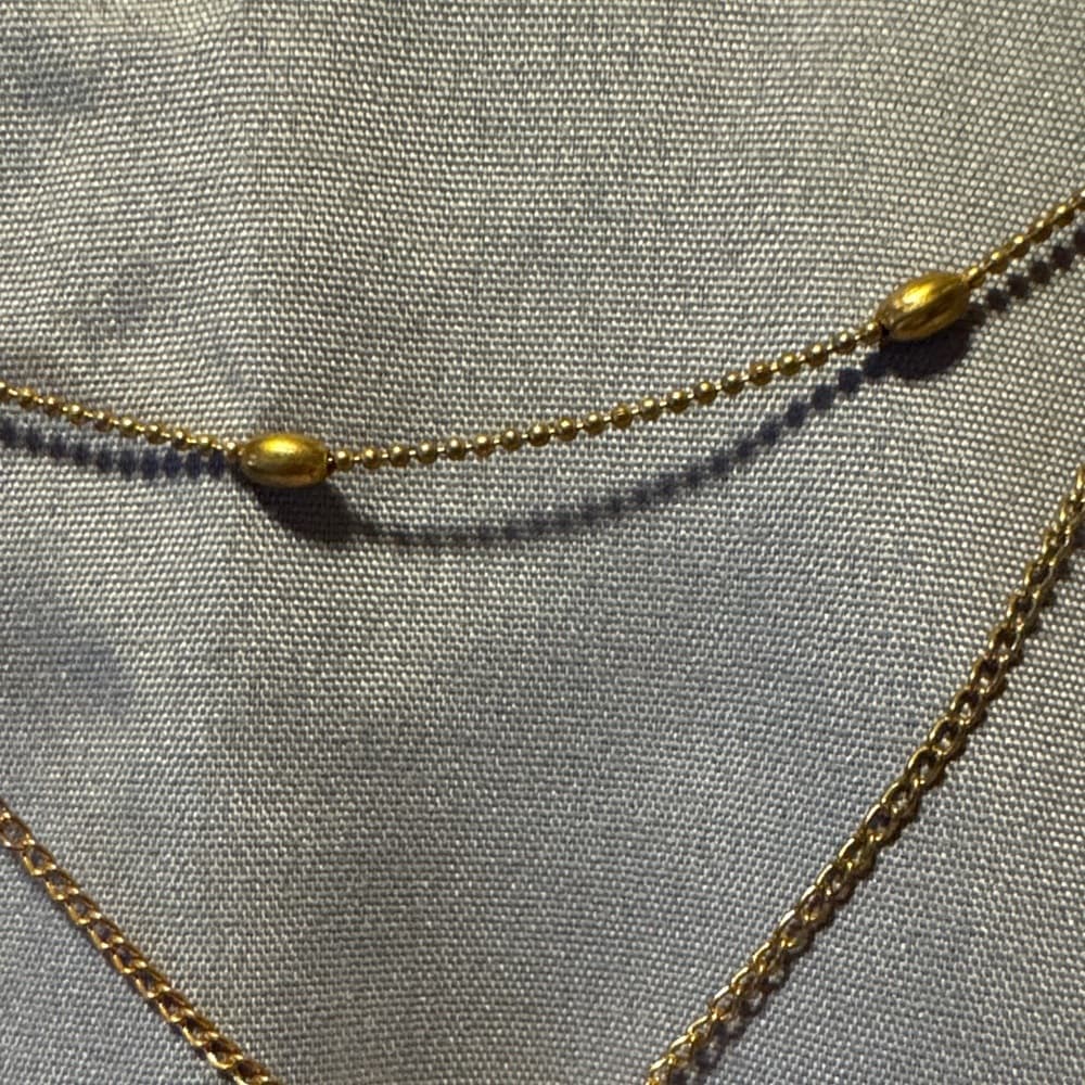 Elegant Gold Layered Necklace with Heart Charm - Thumbnail 2