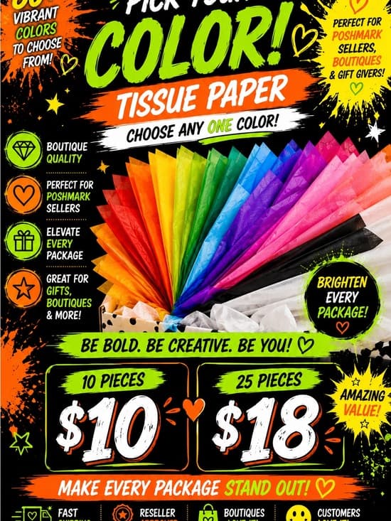 ★ Color Tissue Paper Boutique Packaging Reseller Shipping Supplies - Thumbnail 2