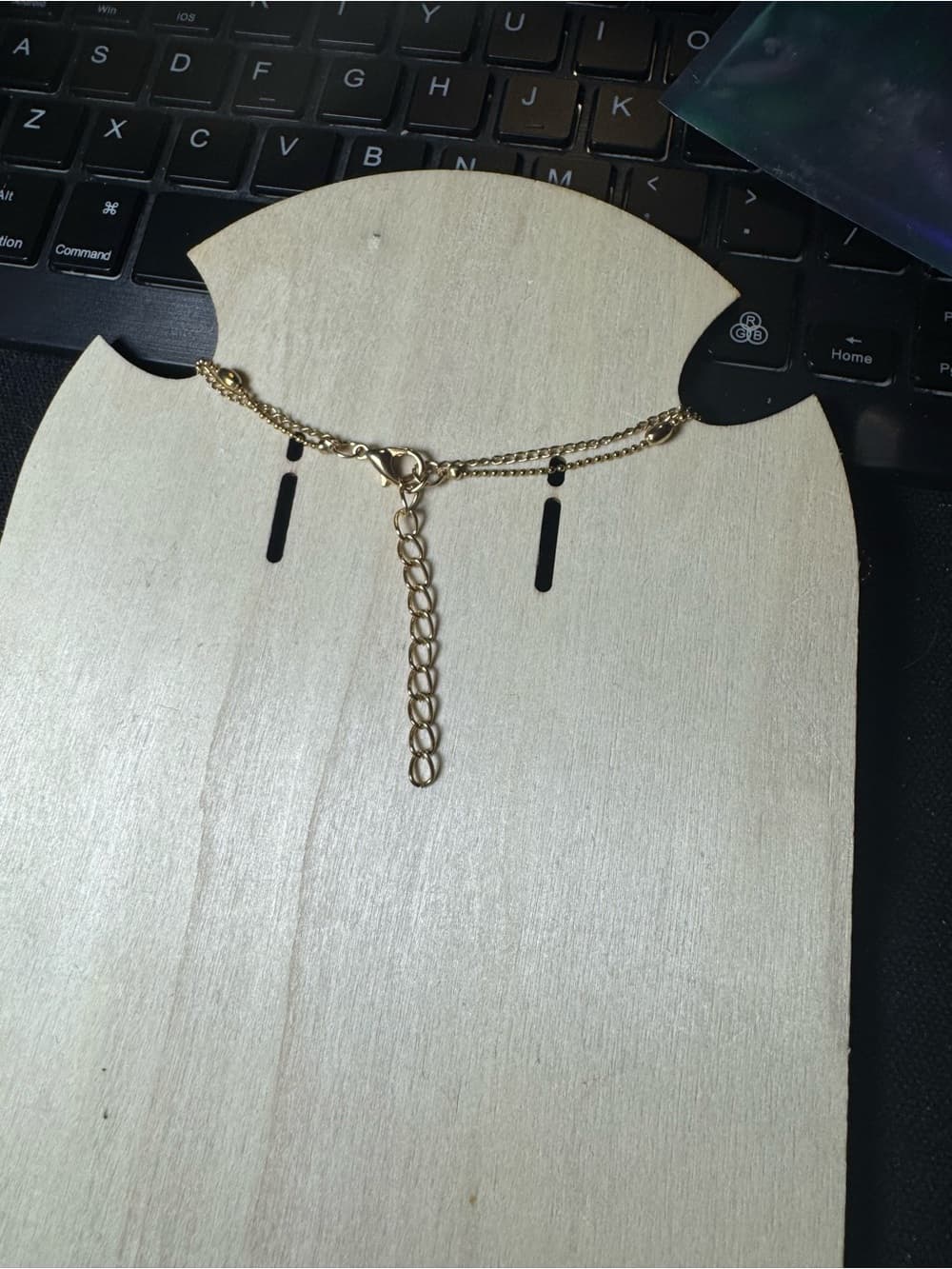 ★ Gold Tone Layered Heart Pendant Necklace Double Strand Dainty Boho - Thumbnail 3