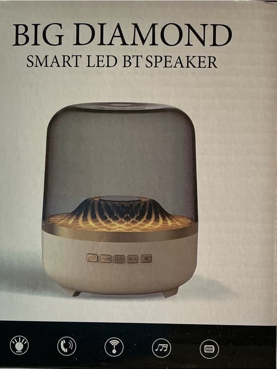 ★ Big Diamond LED Bluetooth Speaker & Night Light Rechargeable - Thumbnail 4