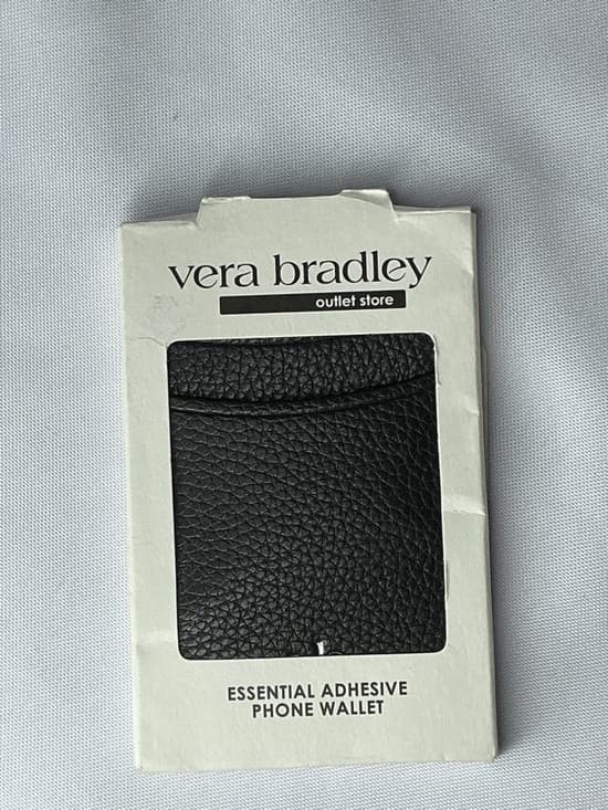 Vera Bradley Adhesive Phone Wallet Black Card Holder NWT - Thumbnail 5
