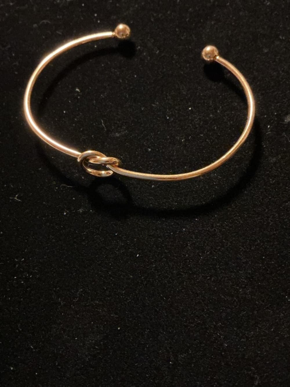 Gold Initial A Necklace Minimalist + Knot Cuff Bracelet Set