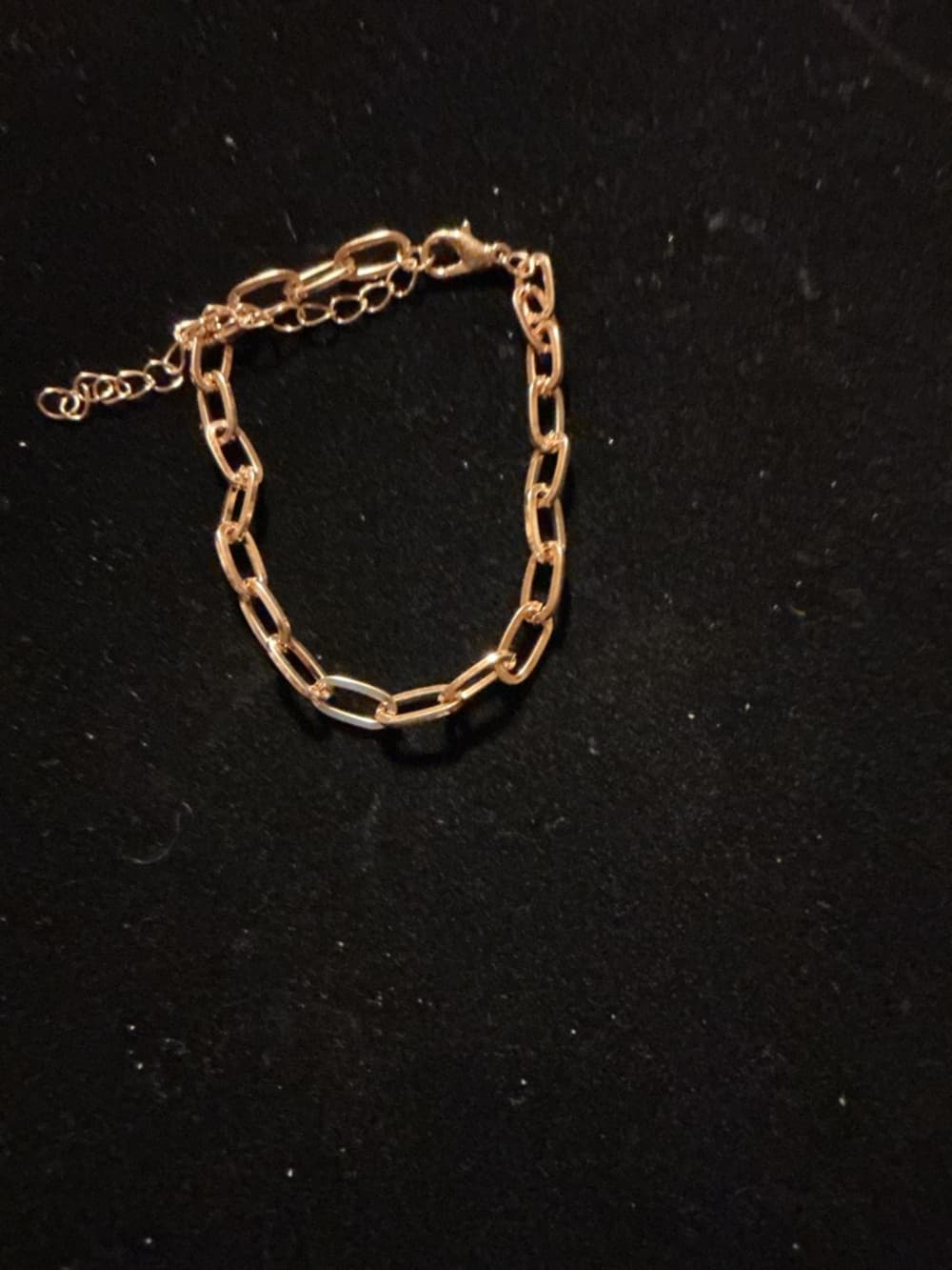 Gold Tone Paperclip Chain Bracelet Adjustable