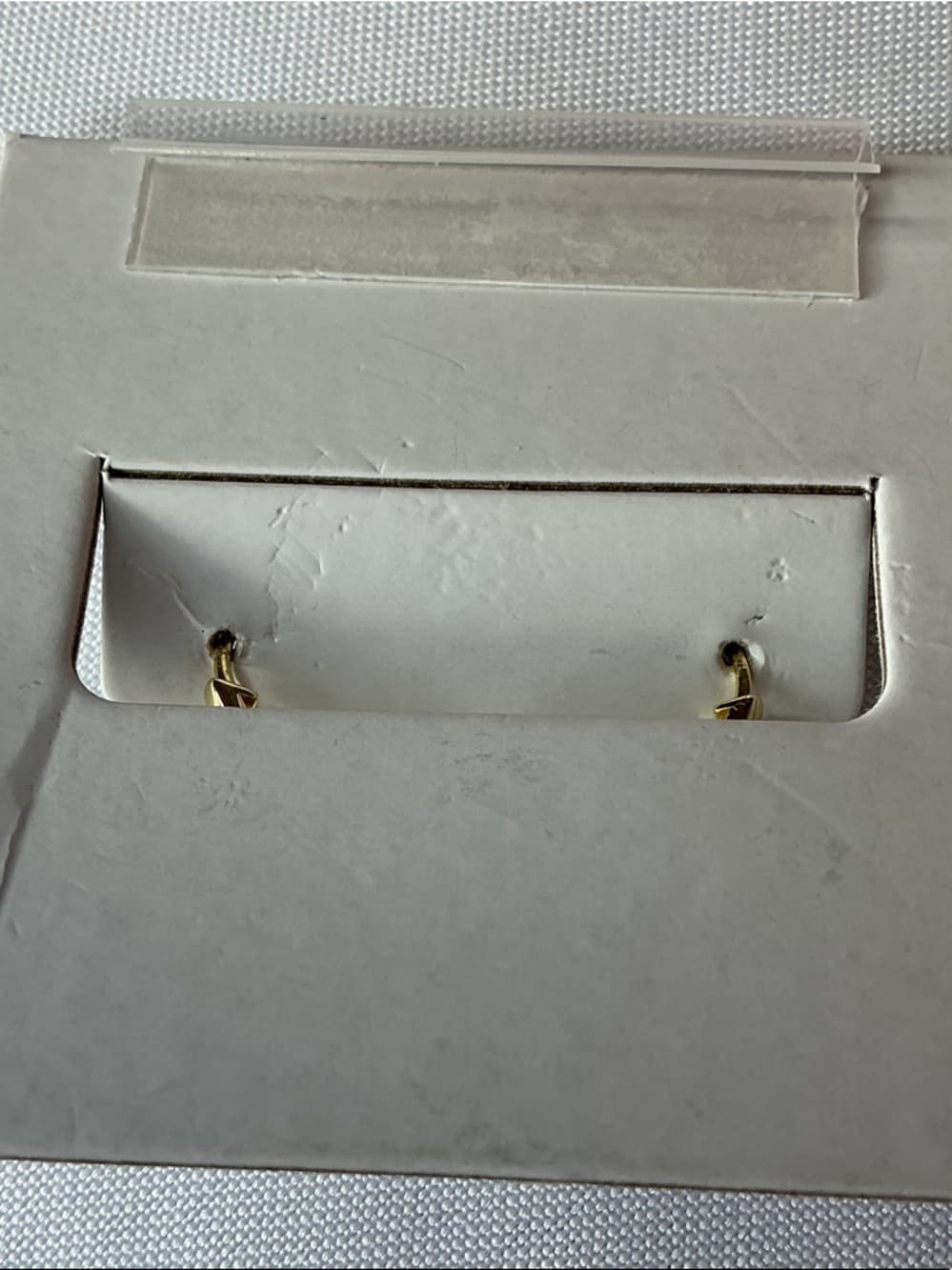 Neo Relic Sterling Silver Gold Hoop Earrings Rhinestone Huggie - Thumbnail 3