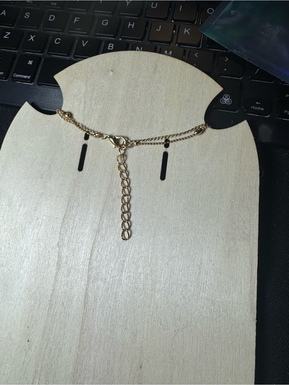 ★ Gold Tone Layered Heart Pendant Necklace Double Strand Dainty Boho - Thumbnail 4