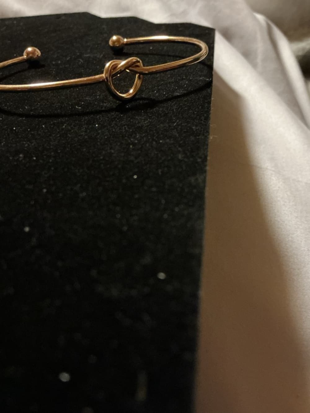 Gold Initial A Necklace Minimalist + Knot Cuff Bracelet Set - Thumbnail 5
