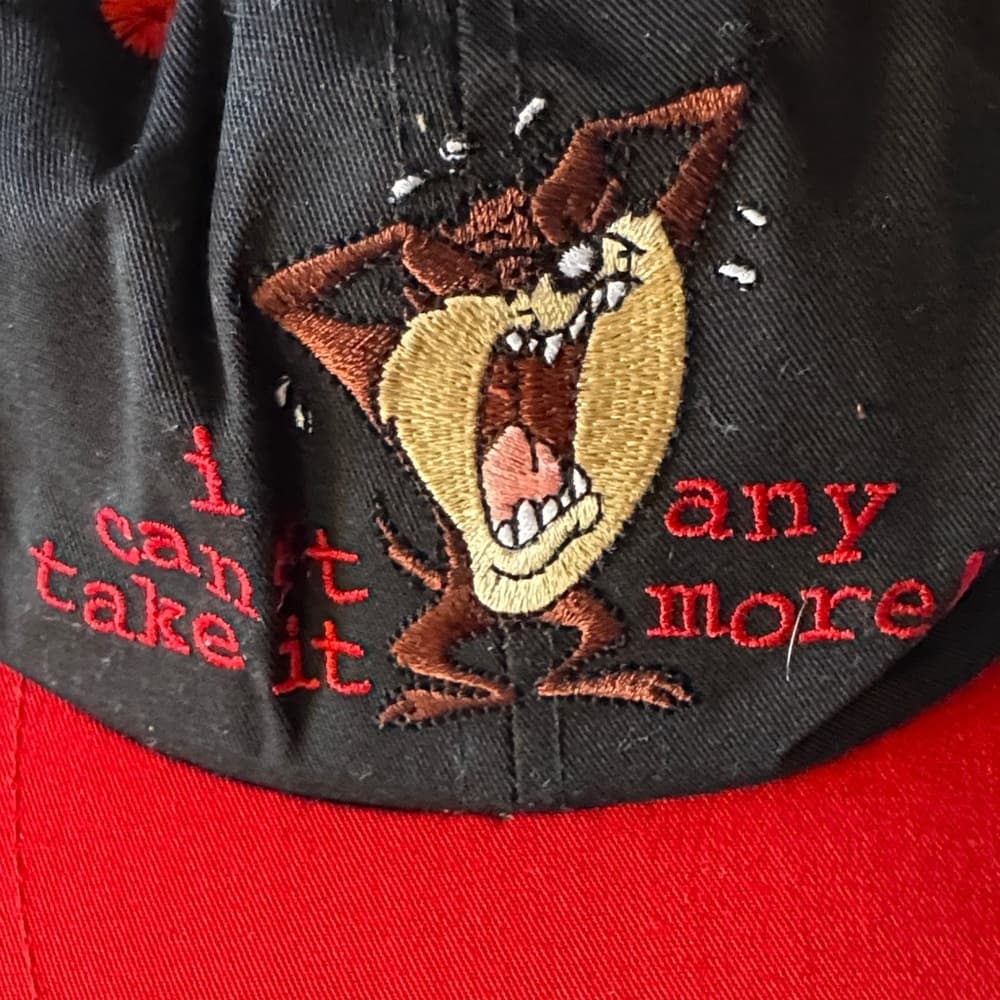 Black and Red Cartoon Character Cap