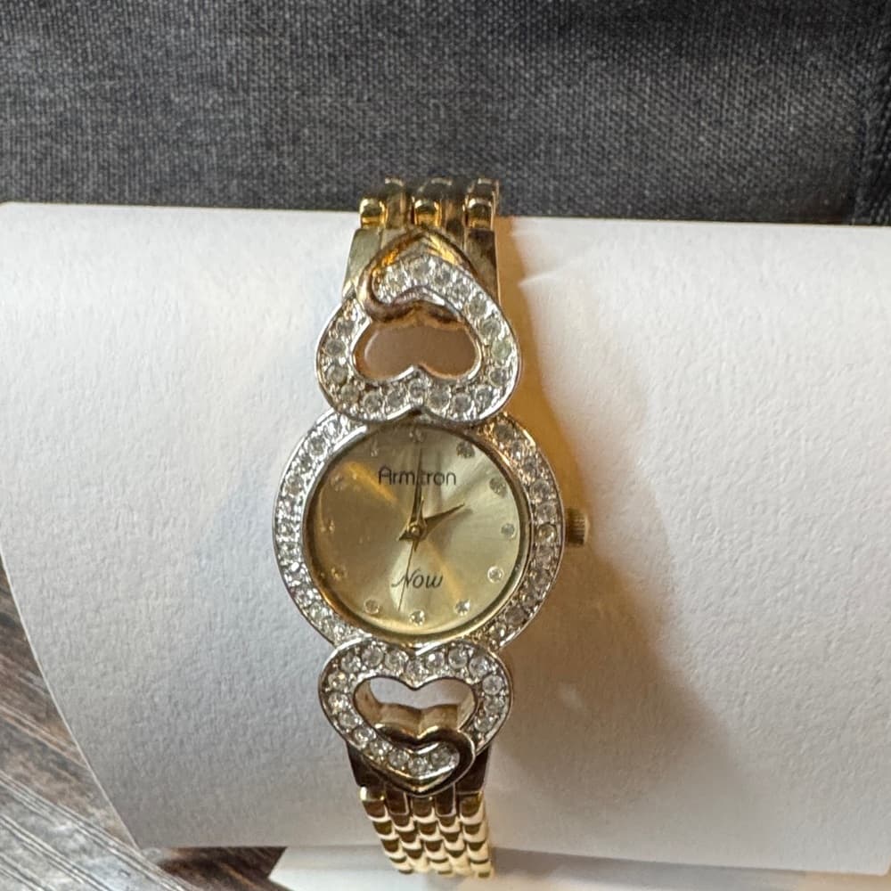 Armitron Women's Gold Watch with Heart Accents