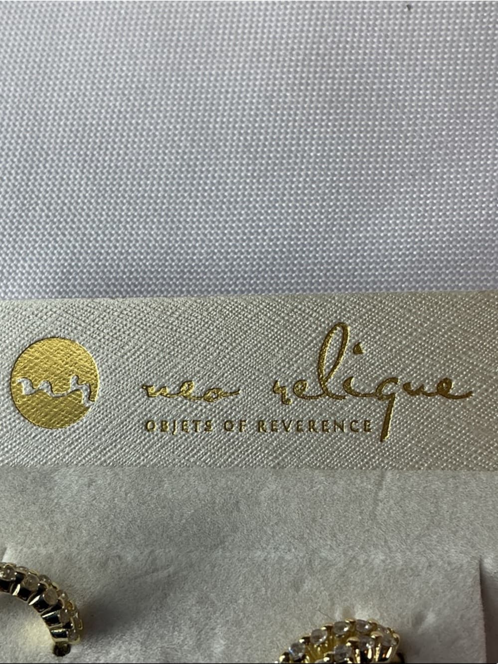 Neo Relic Sterling Silver Gold Hoop Earrings Rhinestone Huggie