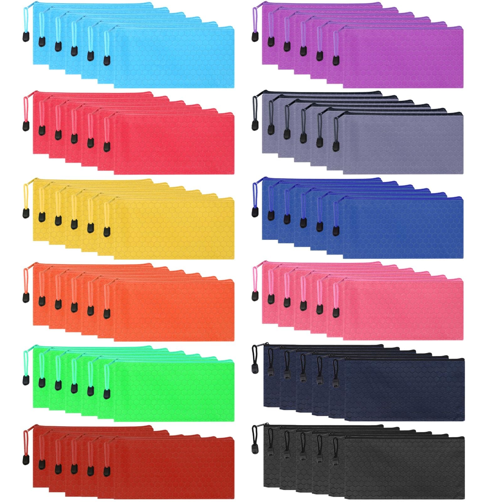 YOPCDJ 72pcs Pencil Pouch Bulk,Zipper Pouches,Waterproof Pencil Bags, Small Orga
