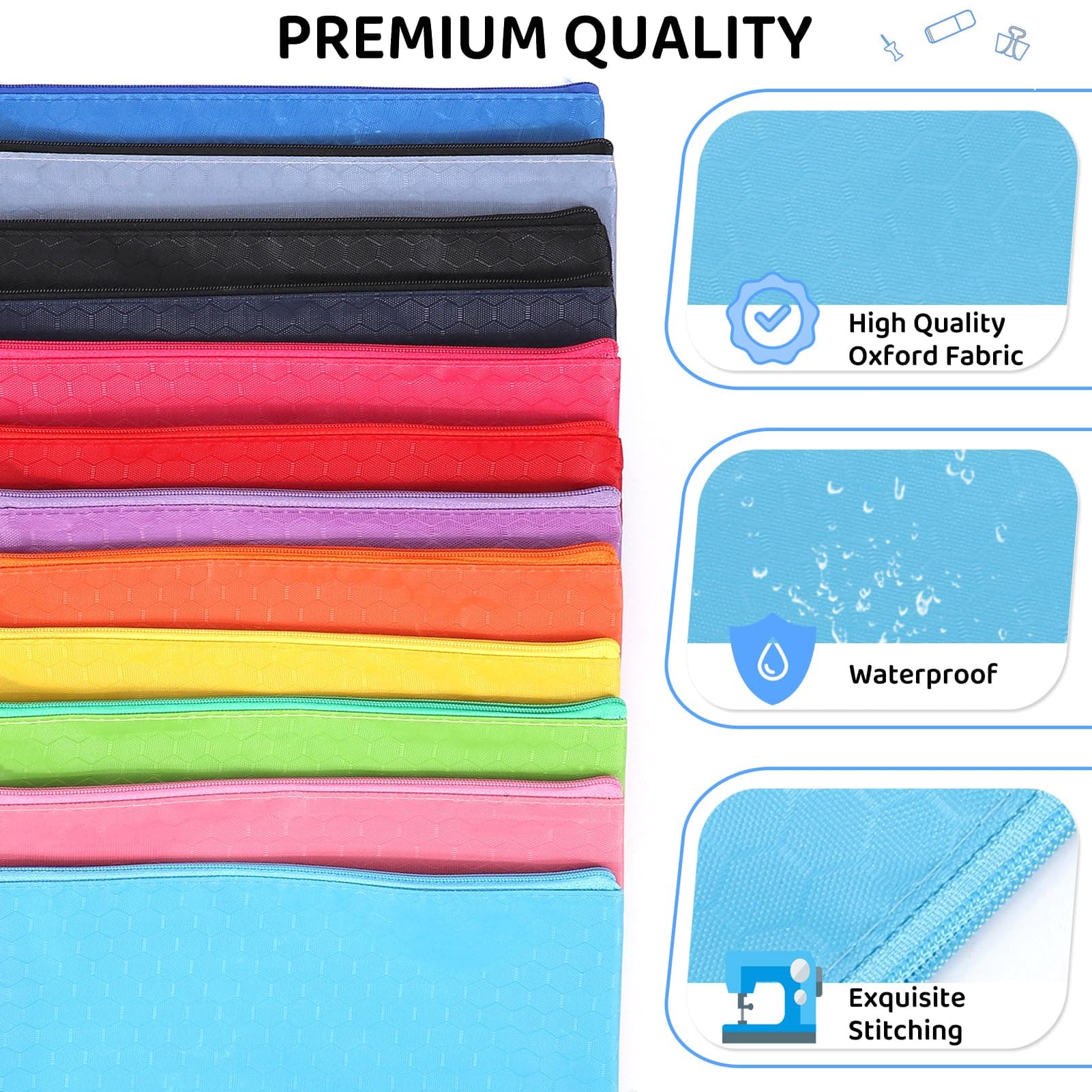 YOPCDJ 72pcs Pencil Pouch Bulk,Zipper Pouches,Waterproof Pencil Bags, Small Orga - Thumbnail 3