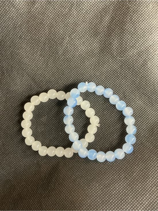 ⭐ Opalite Beaded Stretch Bracelet Set Minimalist Crystal Jewelry - Thumbnail 6